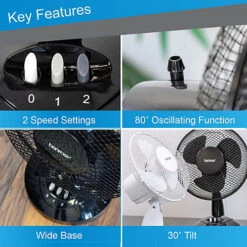 Benross 43919 9-Inch Black Standing Desk Fan -Diy benross 43919 9 inch black standing desk fan5025301439194 03c MP