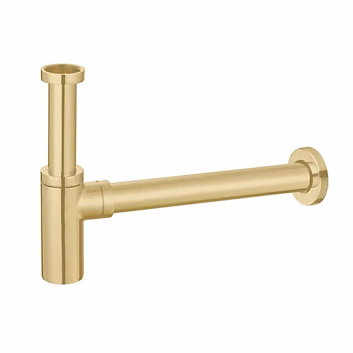 Brushed Brass Full Cover Unslotted Basin Waste & Minimalist Bottle Trap 3 Brushed Brass Full Cover Unslotted Basin Waste & Minimalist Bottle Trap - Image 3