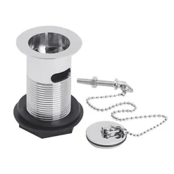 Ceramic Accessories Basin Waste With Brass Plug And Ball Chain - Chrome - Balterley