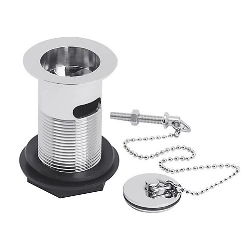 Ceramic Accessories Basin Waste With Brass Plug And Ball Chain - Chrome - Balterley 1 Ceramic Accessories Basin Waste With Brass Plug And Ball Chain - Chrome - Balterley