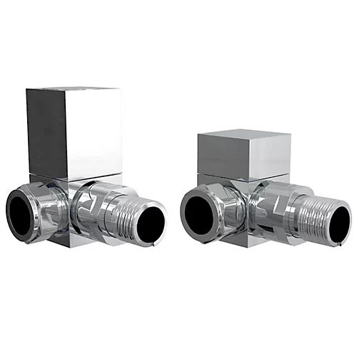Chrome Square Corner Radiator Valves 1 Chrome Square Corner Radiator Valves