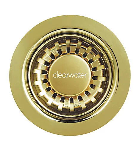 Clearwater Deco 90mm Kitchen Sink Basket Strainer & Overflow Waste Gold PVD - W90OG 2 Clearwater Deco 90mm Kitchen Sink Basket Strainer & Overflow Waste Gold PVD - W90OG - Image 2