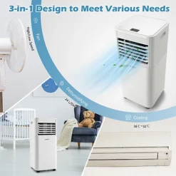Costway 3-in-1 Portable Air Conditioner 7000 BTU Air Cooler W/ Fan & Dehumidifier Mode 6 Costway 3-in-1 Portable Air Conditioner 7000 BTU Air Cooler W/ Fan & Dehumidifier Mode -Diy costway 3 in 1 portable air conditioner 7000 btu air cooler w fan dehumidifier mode6085651287738 03c MP