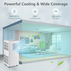 Costway 9000BTU Portable Air Conditioner 4-in-1 Air Cooler Fan Dehumidifier AC Unit -Diy costway 9000btu portable air conditioner 4 in 1 air cooler fan dehumidifier ac unit6085649253738 04c MP