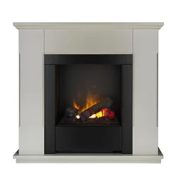 Dimplex Burnham White Ivory Effect Electric Fire Suite