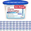 Disposable Dehumidifiers 500ml Effective Condensation Remover & Moisture Absorber For Home Office Garage Pack Of 50
