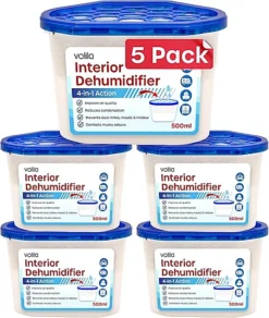 Disposable Dehumidifiers 500ml Effective Condensation Remover & Moisture Absorber For Home Office Garage Pack Of 5