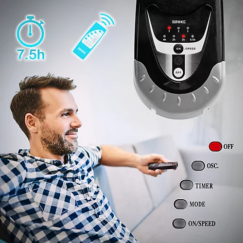 Duronic FN55 BK Wall Mounted Fan, Oscillating/Rotating 16 Inch Head, 60W Power - 3 Speeds, Timer Function, Remote Control (black) 2 Duronic FN55 BK Wall Mounted Fan, Oscillating/Rotating 16 Inch Head, 60W Power - 3 Speeds, Timer Function, Remote Control (black) - Image 2