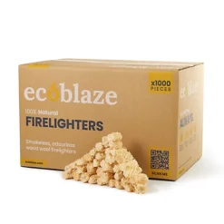 Ecoblaze Natural Firelighters 1000 Box Wax Coated Instant Spruce Fire Starters