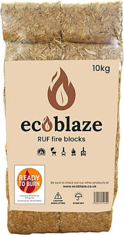 Ecoblaze RUF Fire Briquettes Pallet Of 70 Packs Easy To Use Heat Logs