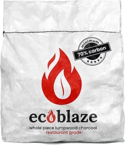 Ecoblaze Whole Lumpwood Charcoal Bag 10kg Restaurant Grade Minimum 70% Carbon