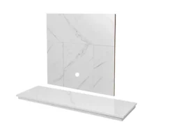 Focal Point Contemporary Marble Effect Back Panel & Hearth (W)1250mm (D)380mm