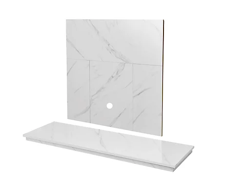 Focal Point Contemporary Marble Effect Back Panel & Hearth (W)1250mm (D)380mm 1 Focal Point Contemporary Marble Effect Back Panel & Hearth (W)1250mm (D)380mm