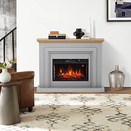 Focal Point Horsham Oak & Grey Electric Fire Suite 4 Focal Point Horsham Oak & Grey Electric Fire Suite - Image 4