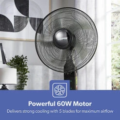 Geepas Black 16" 5 Blades Pedestal Fan With Remote Control Floor Standing Oscillating -Diy geepas black 16 5 blades pedestal fan with remote control floor standing oscillating6294015552966 03c MP