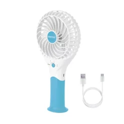 Geepas Rechargeable Mini Desk Fan With 3 Speed Electric USB Travel Fan, Blue
