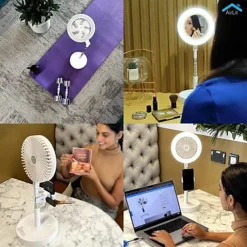 GeoSmartPro AirLit 3-in-1 Portable Smart Vanity Mirror, Fan & Light - Adjustable Height -Diy geosmartpro airlit 3 in 1 portable smart vanity mirror fan light adjustable height5060699160039 06c MP