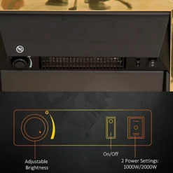 HOMCOM Electric Fireplace 1 & 2KW LED Fire Flame For Living Room Golden -Diy homcom electric fireplace 1 2kw led fire flame for living room golden5055974831995 06c MP