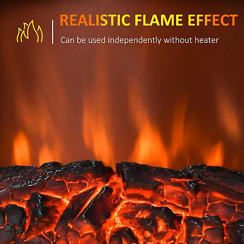 HOMCOM Electric Fireplace 1 & 2KW LED Fire Remote Control Heater Silver 4 HOMCOM Electric Fireplace 1 & 2KW LED Fire Remote Control Heater Silver - Image 4