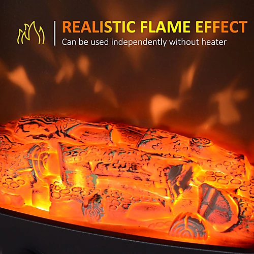 HOMCOM Electric Heater Safe Fireplace Freestanding W/Artificial Flame Effect 4 HOMCOM Electric Heater Safe Fireplace Freestanding W/Artificial Flame Effect - Image 4