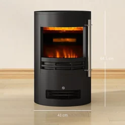 HOMCOM Fireplace Electric Heater Stove W/ Thermostat Control Black Freestanding -Diy homcom fireplace electric heater stove w thermostat control black freestanding5056029801475 03c MP