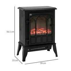 HOMCOM Freestanding Electric Fireplace Heater W/ LED Flame Effect 1000W/2000W -Diy homcom freestanding electric fireplace heater w led flame effect 1000w 2000w5056029804537 03c MP