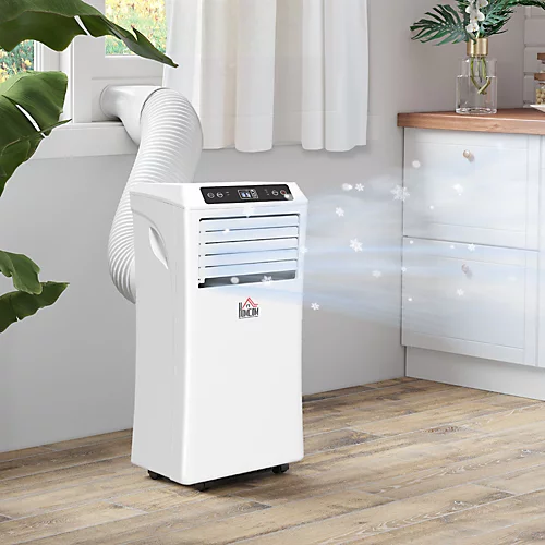 HOMCOM Mobile Air Conditioner W/ RC Cooling Sleeping Mode Portable White 1080W 1 HOMCOM Mobile Air Conditioner W/ RC Cooling Sleeping Mode Portable White 1080W