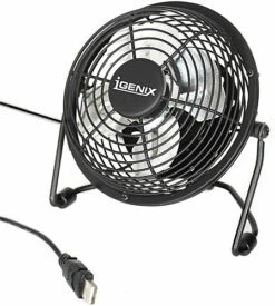 Igenix DF0004 USB Desk Fan, 4-Inch, Black (Pack Of 3)