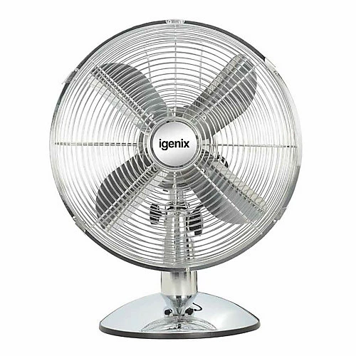 Igenix DF1250 Portable Desk Fan, 12 Inch, 3 Speed, Chrome 1 Igenix DF1250 Portable Desk Fan, 12 Inch, 3 Speed, Chrome