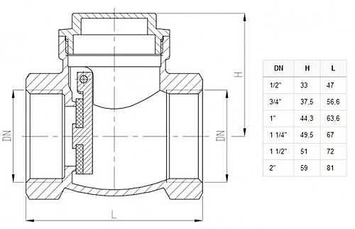 Invena 1/2 Inch Clack Non-Return Valve Brass Swing One-way Check Valves 2 Invena 1/2 Inch Clack Non-Return Valve Brass Swing One-way Check Valves - Image 2