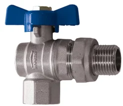 Invena 1/2 Inch Water Angled Ball Valve With Butterfly Handle Female X Male