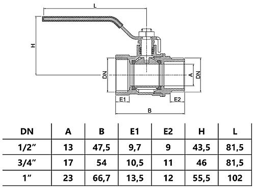 Invena 1 Inch Inline Water Ball Valve Quarter Turn Steel Handle DN25 Female X Male Thread 2 Invena 1 Inch Inline Water Ball Valve Quarter Turn Steel Handle DN25 Female X Male Thread - Image 2