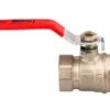 Invena 3/4 Inch Ball Valve Quarter Turn Red Handle Female Water Lever Type