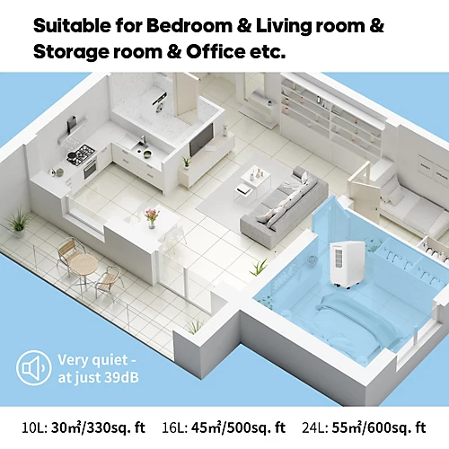 LEXENT MEVAGISSEY 10L Low Energy Dehumidifier With Humidistat, Air Purifier, Quiet, Laundry Drying, 4 Stage Purifications 4 LEXENT MEVAGISSEY 10L Low Energy Dehumidifier With Humidistat, Air Purifier, Quiet, Laundry Drying, 4 Stage Purifications - Image 4
