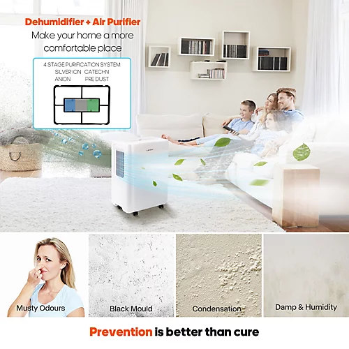 LEXENT Mevagissey 24L UVC Air Purifying Dehumidifier Low Energy, Prevents Damp & Condensation, Reduces Allergens, Odours And Gases 3 LEXENT Mevagissey 24L UVC Air Purifying Dehumidifier Low Energy, Prevents Damp & Condensation, Reduces Allergens, Odours And Gases - Image 3