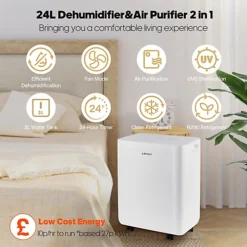 LEXENT Mevagissey 24L UVC Air Purifying Dehumidifier Low Energy, Prevents Damp & Condensation, Reduces Allergens, Odours And Gases 7 LEXENT Mevagissey 24L UVC Air Purifying Dehumidifier Low Energy, Prevents Damp & Condensation, Reduces Allergens, Odours And Gases -Diy lexent mevagissey 24l uvc air purifying dehumidifier low energy prevents damp condensation reduces allergens odours and gases5065007722022 04c MP