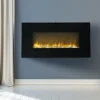 Livingandhome Black Wall Mounted Electric Fire Fireplace With Remote Control 37 Inch