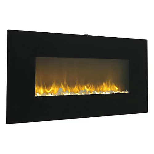 Livingandhome Black Wall Mounted Electric Fire Fireplace With Remote Control 37 Inch 3 Livingandhome Black Wall Mounted Electric Fire Fireplace With Remote Control 37 Inch - Image 3