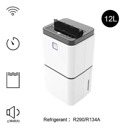 Livingandhome WiFi 12L Dehumidifier With Wheels 2 Livingandhome WiFi 12L Dehumidifier With Wheels - Image 2