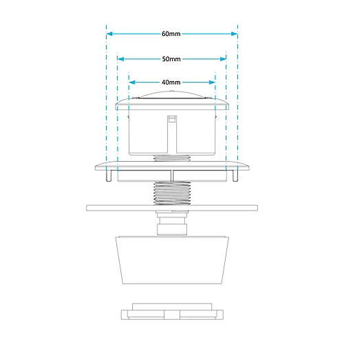 Matt Black Dual Flush Toilet Push Button For Cable Operated Cisterns 4 Matt Black Dual Flush Toilet Push Button For Cable Operated Cisterns - Image 4