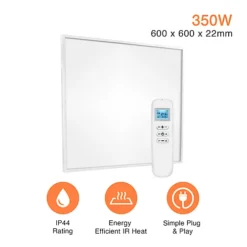 Mirrorstone 350W Nexus Wi-Fi Infrared Heating Panel With White Frame For Ceiling Installation (With Suspension Kit)