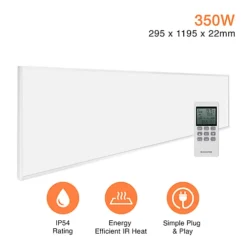 Mirrorstone 350W UltraSlim NXT Gen Infrared Heating Panel For Wall Installation