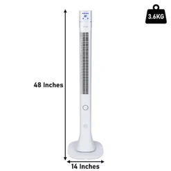 Mylek 122cm Oscillating Tower Fan Air Cooler With Ioniser, Bedroom Setting, Remote, 60w, 3 Speed Settings -White -Diy mylek 122cm oscillating tower fan air cooler with ioniser bedroom setting remote 60w 3 speed settings white5060670540225 04c MP