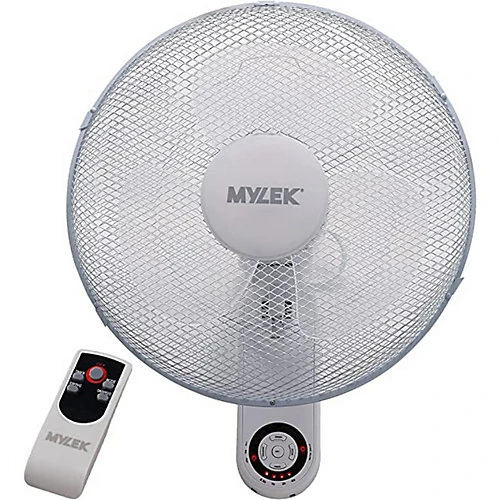 MYLEK 16" Wall Fan White - Oscillating Design With 3 Speed Settings & 2 Fan Modes - Remote Control Or Manual 1 MYLEK 16" Wall Fan White - Oscillating Design With 3 Speed Settings & 2 Fan Modes - Remote Control Or Manual