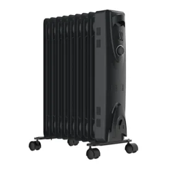 MYLEK Oil Filled 2500w Heater Radiator Thermostat 3 Heat Settings Charcoal Grey