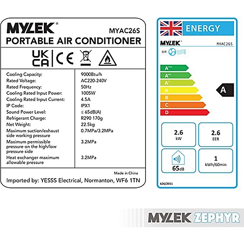 Mylek Portable 3-1 Cold Air Conditioner Dehumidifier, Cooling Fan, Two Fan Speeds, Digital Display, Remote 4 Mylek Portable 3-1 Cold Air Conditioner Dehumidifier, Cooling Fan, Two Fan Speeds, Digital Display, Remote - Image 4