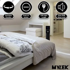 MYLEK Tower Fan 36-Inch Oscillating Electric Stand Cooler With Remote Control, 12 Hour Timer And Ioniser - Black 6 MYLEK Tower Fan 36-Inch Oscillating Electric Stand Cooler With Remote Control, 12 Hour Timer And Ioniser - Black -Diy mylek tower fan 36 inch oscillating electric stand cooler with remote control 12 hour timer and ioniser black5060670540218 03c MP