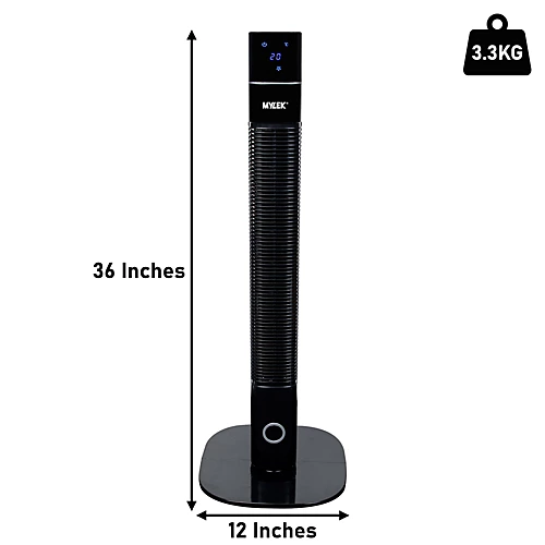 MYLEK Tower Fan 36-Inch Oscillating Electric Stand Cooler With Remote Control, 12 Hour Timer And Ioniser - Black 4 MYLEK Tower Fan 36-Inch Oscillating Electric Stand Cooler With Remote Control, 12 Hour Timer And Ioniser - Black - Image 4