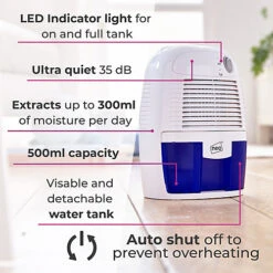 Neo 500ml Mini Dehumidifier Portable For Damp Mould Condensation Clothes & Moisture -Diy neo 500ml mini dehumidifier portable for damp mould condensation clothes moisture5056293910323 03c MP