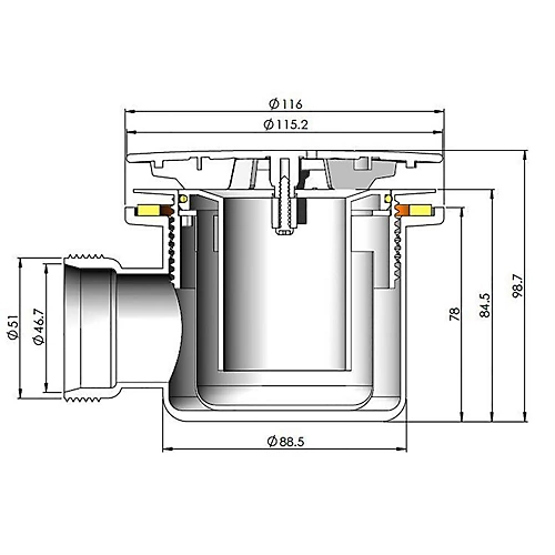Pearlstone Shower Tray Mega Flow Waste - White - Balterley 2 Pearlstone Shower Tray Mega Flow Waste - White - Balterley - Image 2